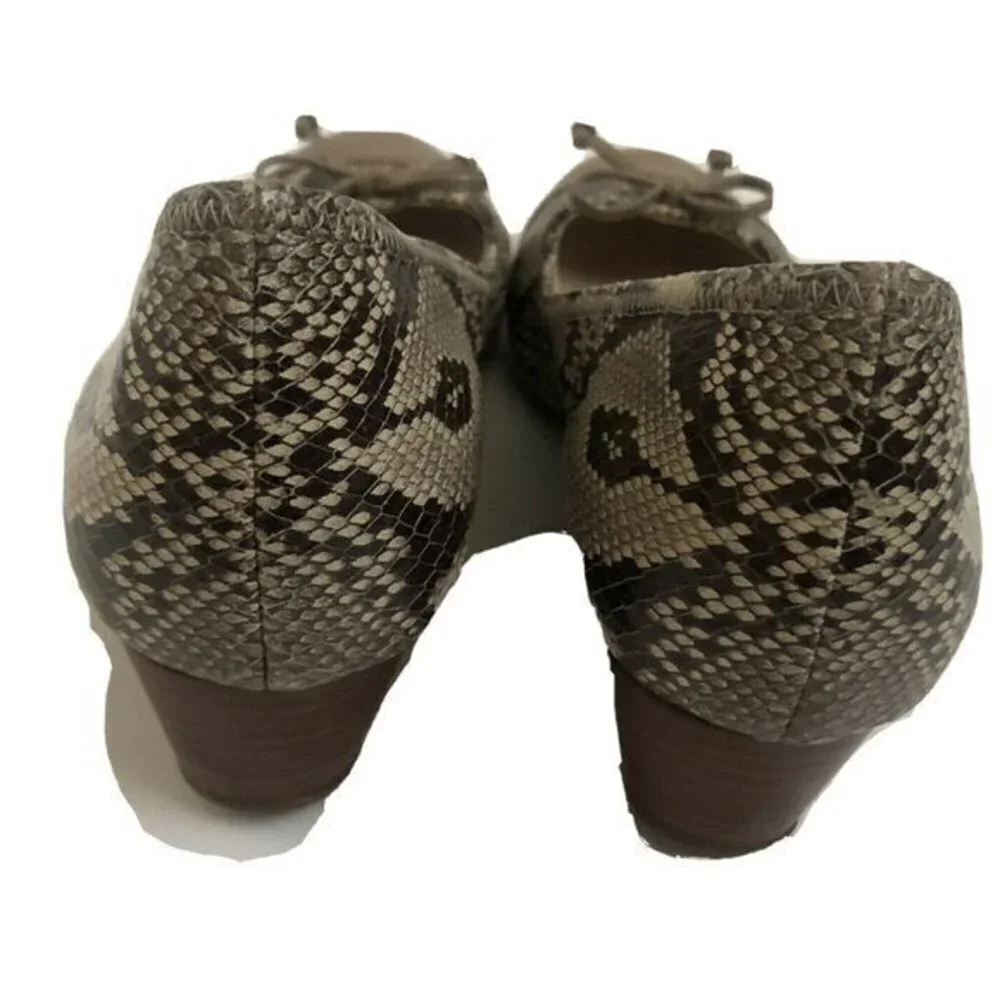 Cole Haan Womens Leather Shoes 8aa Snakeskin Wedge